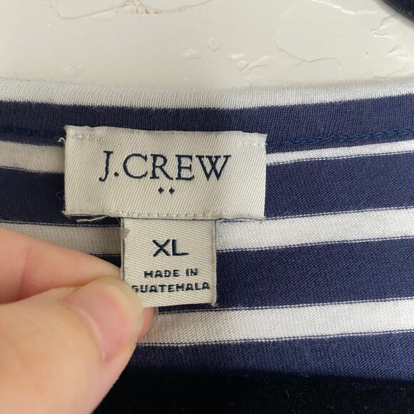 J. Crew Blue and White Nautical Striped 100% Cotton T Shirt Dress Size XL - Picture 5 of 10